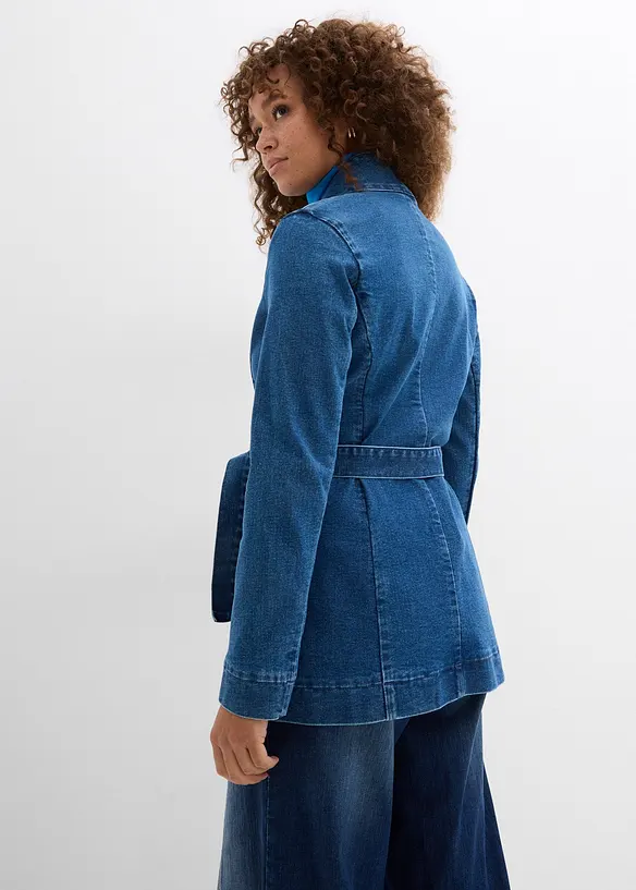 Veste en jean avec ceinture, bonprix