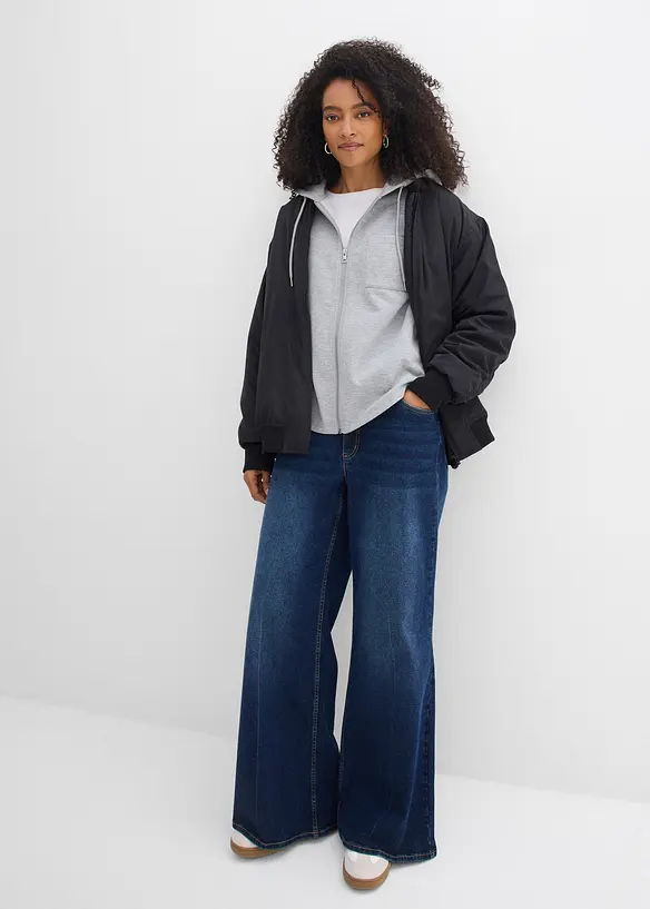 Sweat zipp&eacute; &agrave; capuche avec polyester recycl&eacute;, bonprix