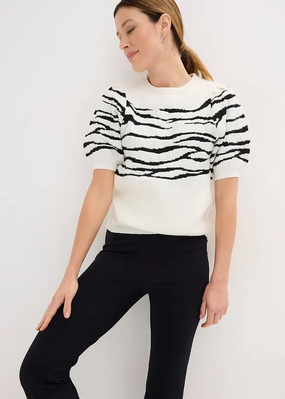 Pull &agrave; manches bouffantes, bonprix