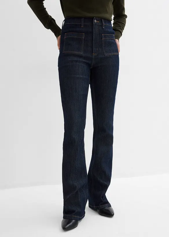 Jean bootcut taille haute &eacute;lastiqu&eacute;e, bonprix