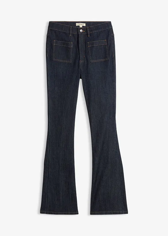 Jean bootcut taille haute &eacute;lastiqu&eacute;e, bonprix