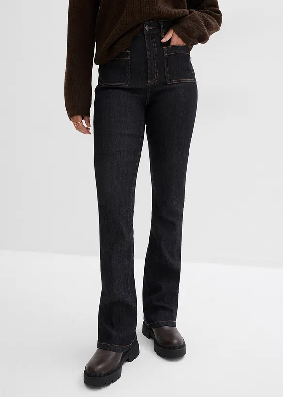 Jean bootcut taille haute &eacute;lastiqu&eacute;e, bonprix