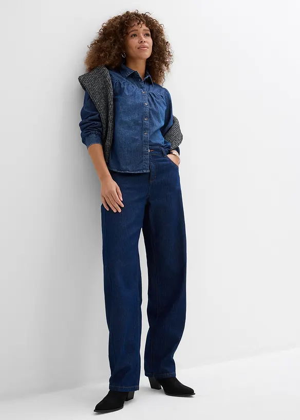 Chemisier en jean 100% coton, bonprix