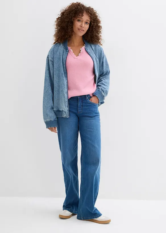 Pull &agrave; empi&egrave;cement dentelle, bonprix