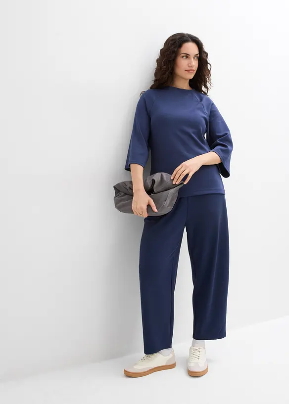 T-shirt boxy en mati&egrave;re n&eacute;opr&egrave;ne avec empi&egrave;cment &eacute;lastique, bonprix