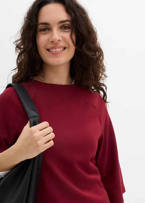 T-shirt boxy en mati&egrave;re n&eacute;opr&egrave;ne avec empi&egrave;cment &eacute;lastique, bonprix