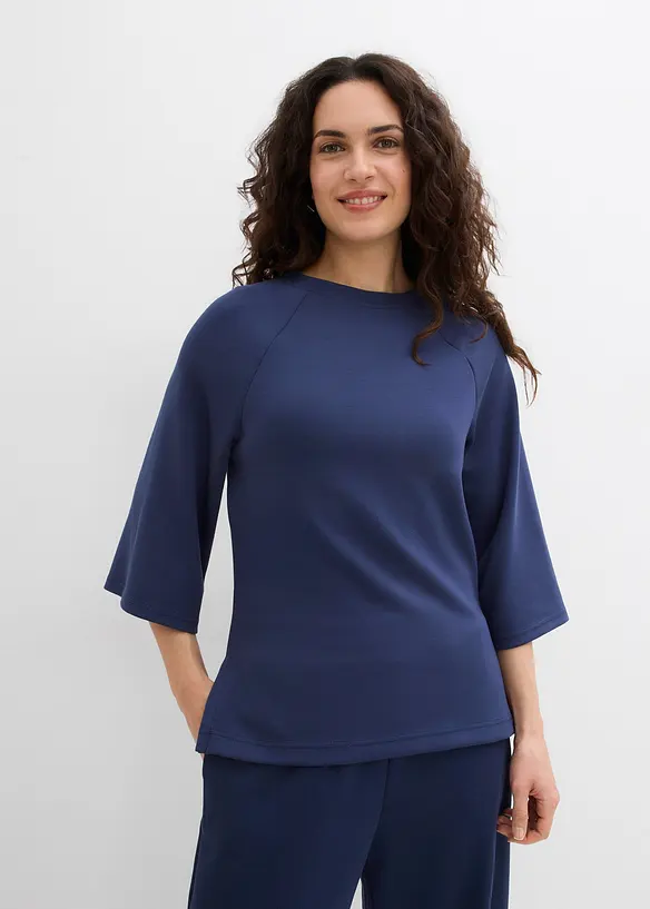 T-shirt boxy en mati&egrave;re n&eacute;opr&egrave;ne avec empi&egrave;cment &eacute;lastique, bonprix