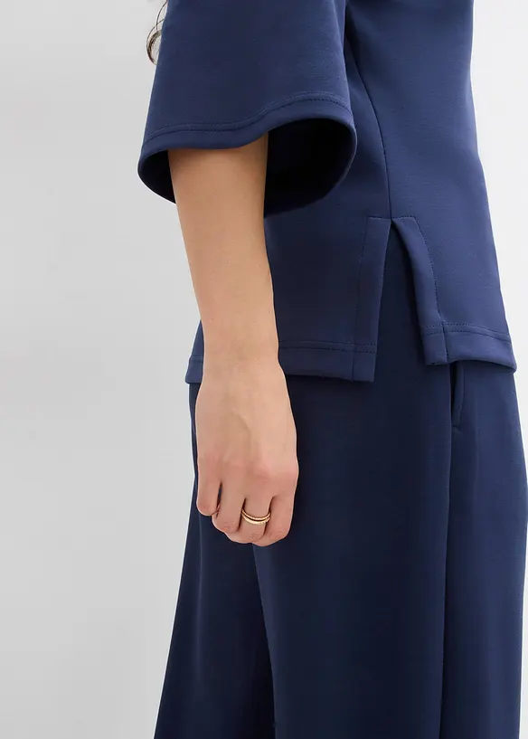 T-shirt boxy en mati&egrave;re n&eacute;opr&egrave;ne avec empi&egrave;cment &eacute;lastique, bonprix