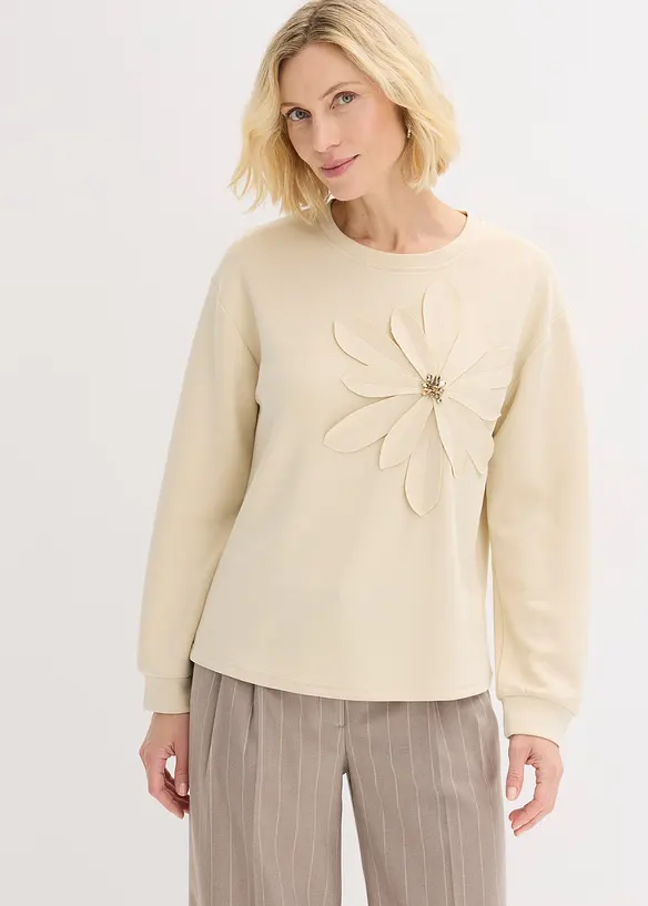 Sweat-shirt en n&eacute;opr&egrave;ne avec application, bonprix