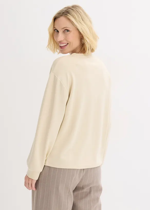 Sweat-shirt en n&eacute;opr&egrave;ne avec application, bonprix