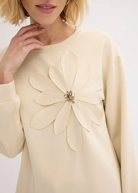 Sweat-shirt en n&eacute;opr&egrave;ne avec application, bonprix