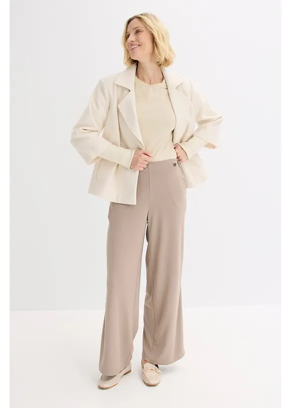 Pantalon en jersey &agrave; patte d&eacute;corative, bonprix