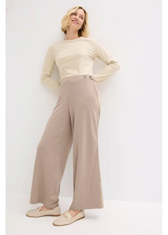 Pantalon en jersey &agrave; patte d&eacute;corative, bonprix