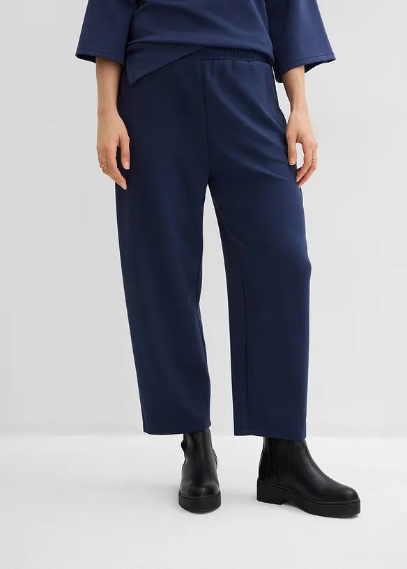 Pantalon barrel en jersey n&eacute;opr&egrave;ne, bonprix