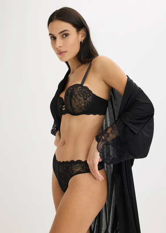 Soutien-gorge balconnet avec dentelle florale, bonprix