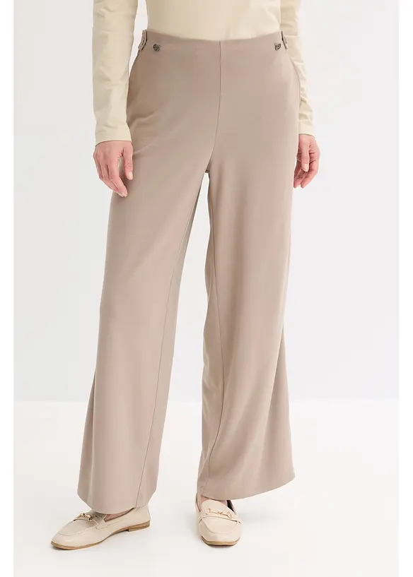 Pantalon en jersey &agrave; patte d&eacute;corative, bonprix