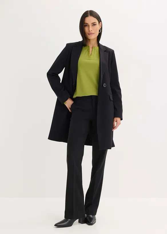 T-shirt manches longues avec empi&egrave;cement satin, bonprix