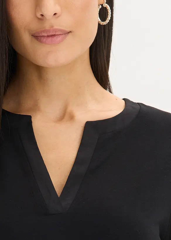 T-shirt &agrave; manches longues fendues, bonprix