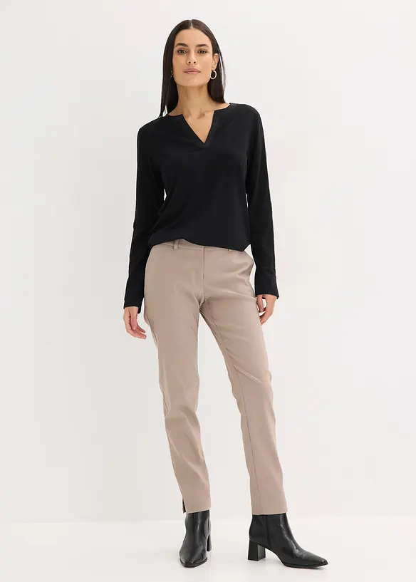 T-shirt &agrave; manches longues fendues, bonprix