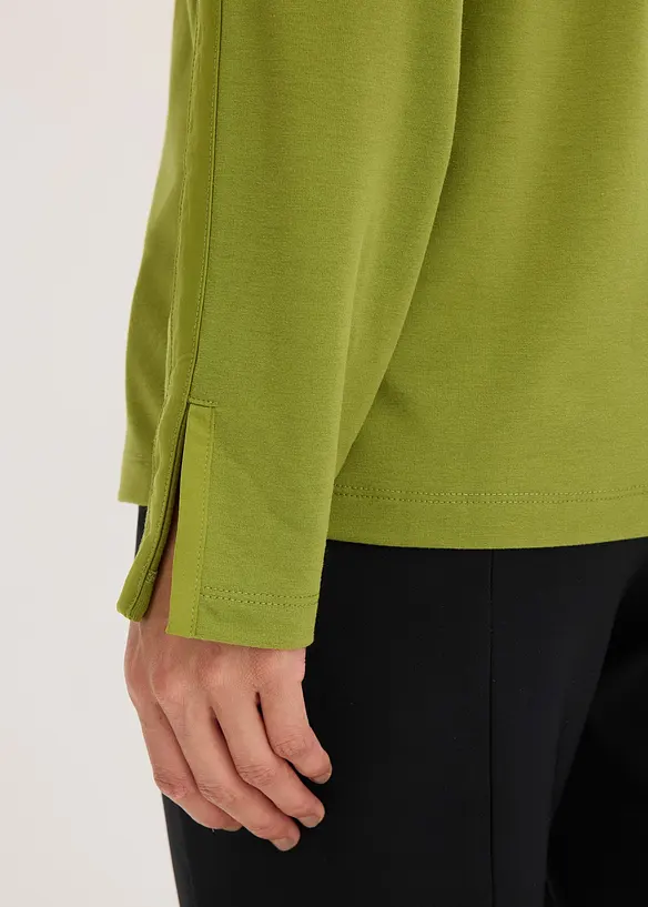 T-shirt manches longues avec empi&egrave;cement satin, bonprix