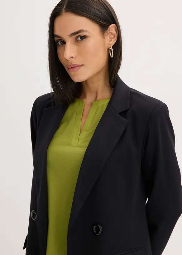 T-shirt manches longues avec empi&egrave;cement satin, bonprix