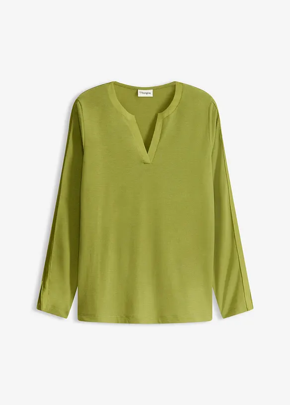 T-shirt manches longues avec empi&egrave;cement satin, bonprix