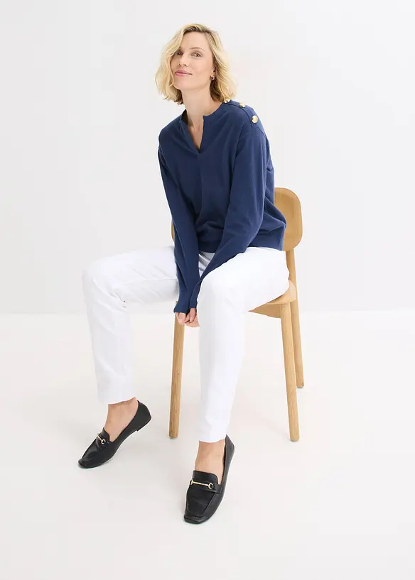 Pull en maille avec boutons, bonprix