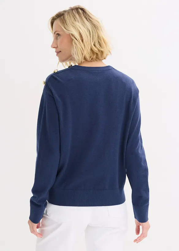 Pull en maille avec boutons, bonprix
