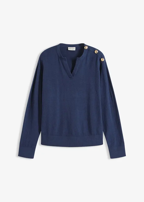 Pull en maille avec boutons, bonprix