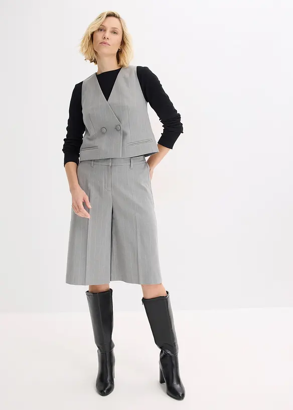 Bermuda &agrave; rayures tennis et pinces, bonprix