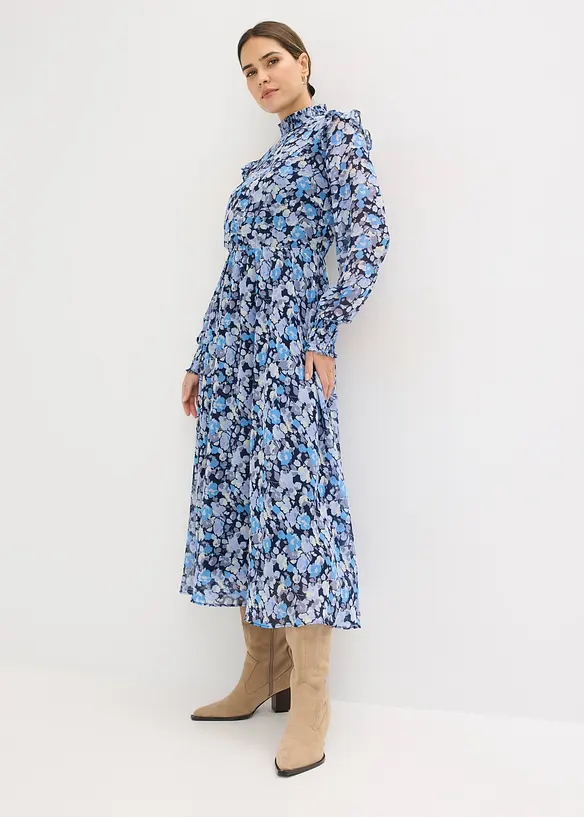 Blouse en mousseline &agrave; col montant, bonprix