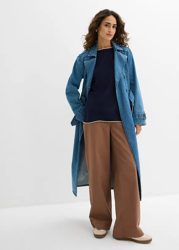 Pull en fine maille de coton m&eacute;lang&eacute;, bonprix