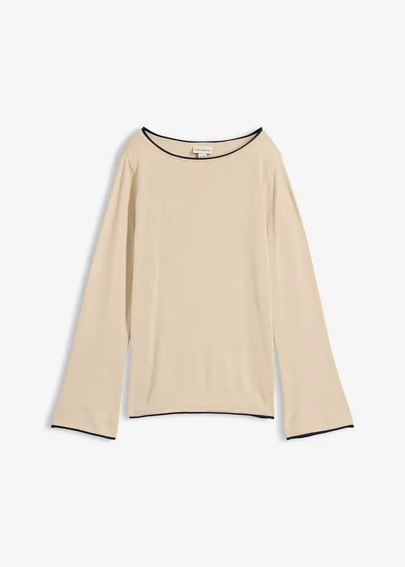 Pull en fine maille de coton m&eacute;lang&eacute;, bonprix