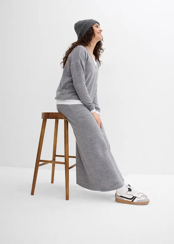 Jupe en sweat effet maille, bonprix