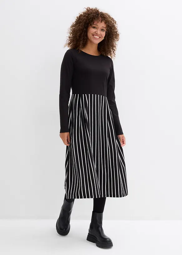 Robe midi en jersey coton, bonprix