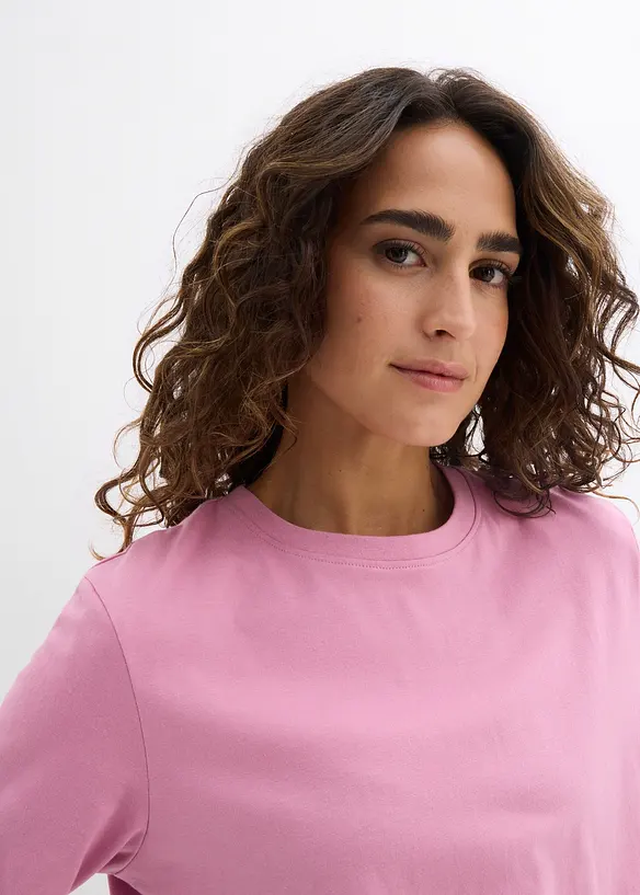 Lot de 2 T-shirts longs 100% coton, bonprix