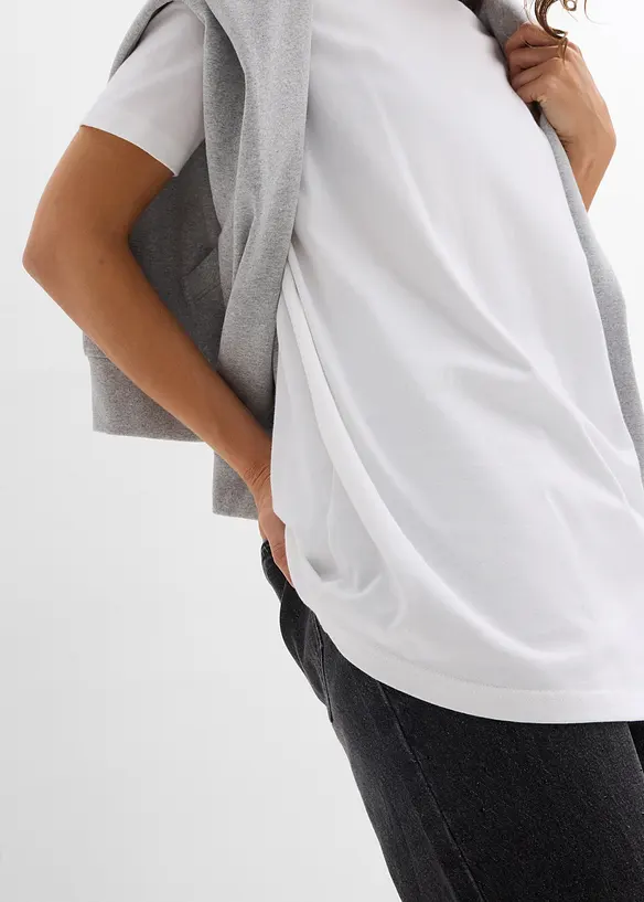 Lot de 2 T-shirts longs 100% coton, bonprix