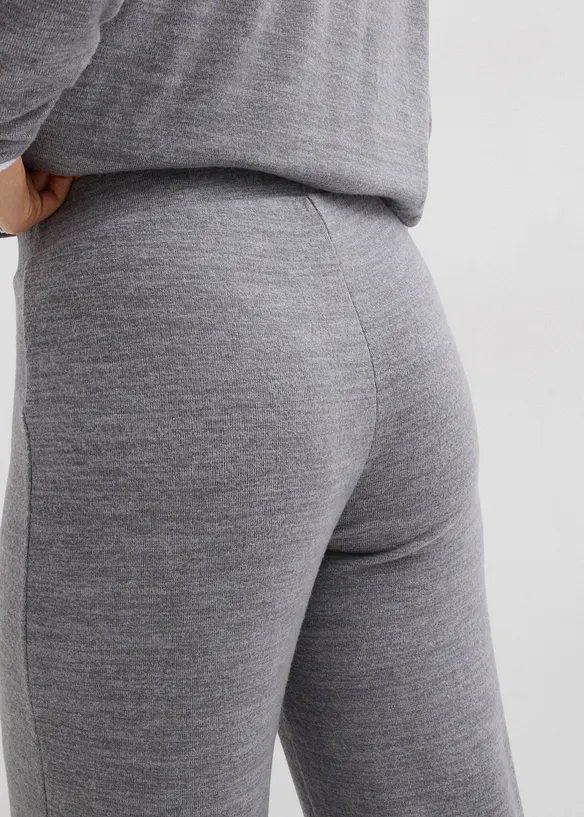 Pantalon en jersey effet maille, bonprix