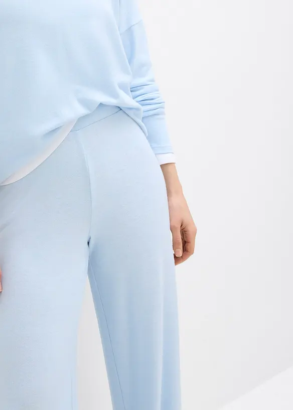 Pantalon en jersey effet maille, bonprix