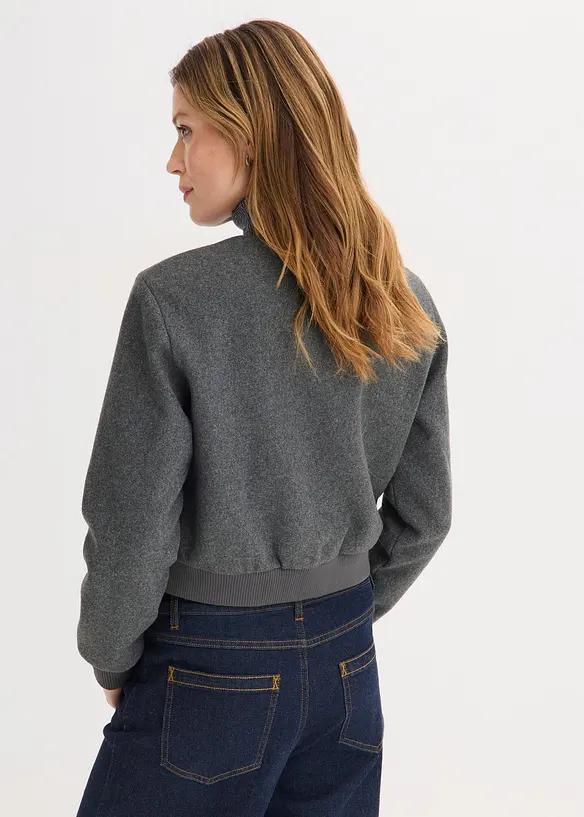 Blouson doux effet tweed, bonprix