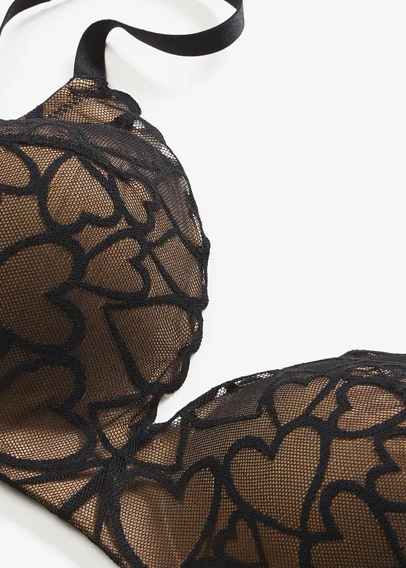 Soutien-gorge &agrave; coques sans armatures, dentelle c&oelig;urs, bonprix