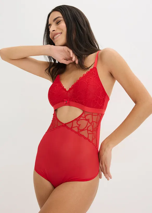 Body-string &agrave; dentelle c&oelig;urs, bonprix