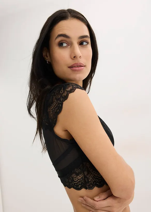 Brassi&egrave;re &agrave; dentelle florale, sans armatures, bonprix