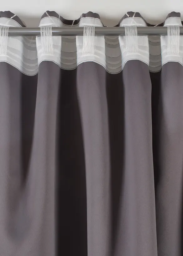 Rideau panneau obscurcissant &agrave; imprim&eacute; brillant, aussi en extra long (1 pce), bonprix