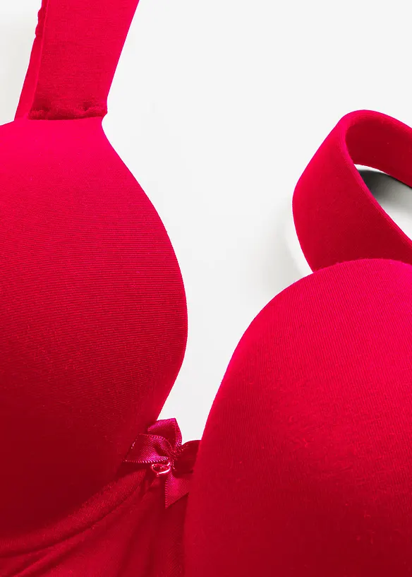 Lot de 2 soutiens-gorge armatur&eacute;s &agrave; coques et dentelle, bonprix