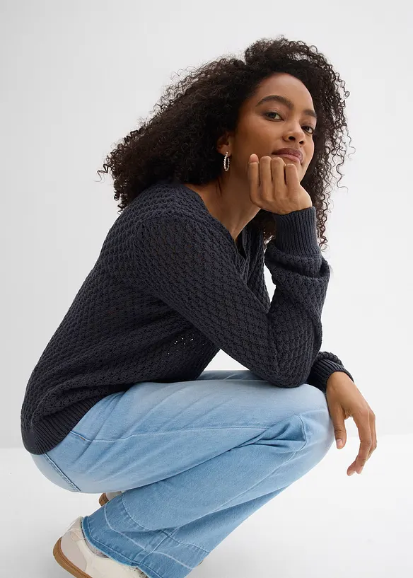 Pull en coton m&eacute;lang&eacute;, bonprix