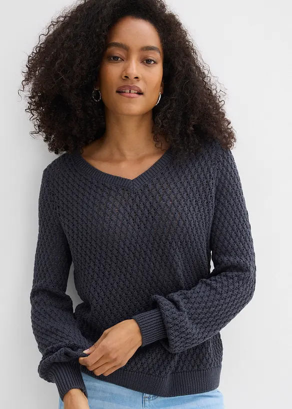 Pull en coton m&eacute;lang&eacute;, bonprix