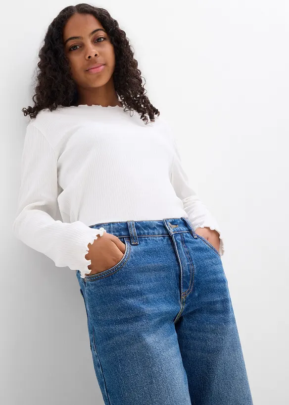 Jean large taille basse, bonprix