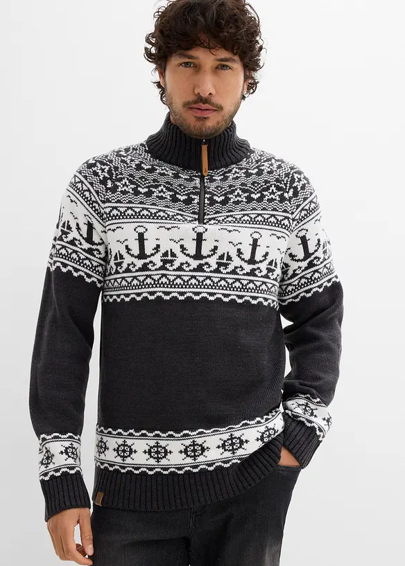 Pull camionneur &agrave; motif norv&eacute;gien marin, bonprix