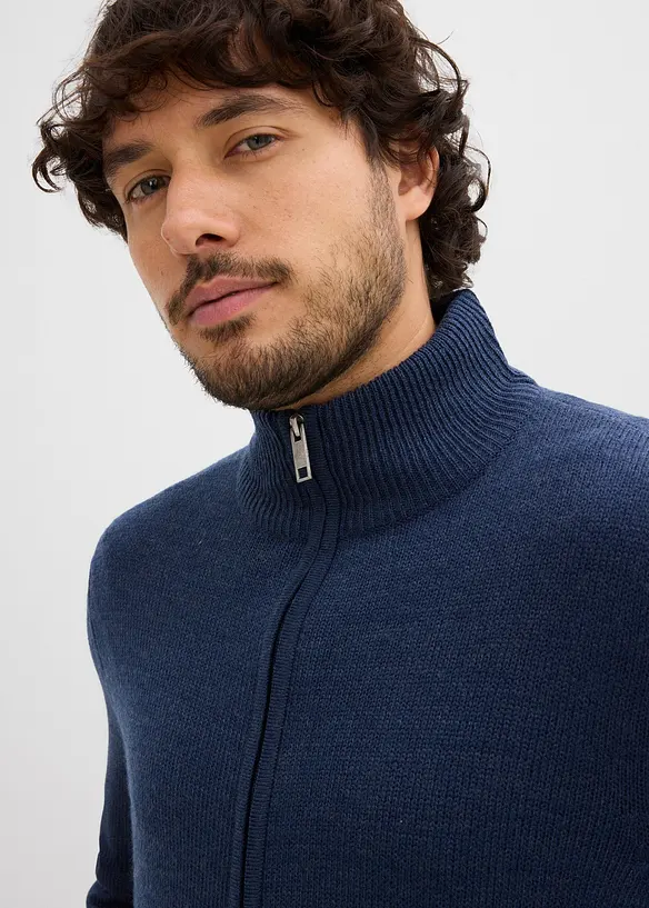 Gilet zipp&eacute; en fine maille, bonprix